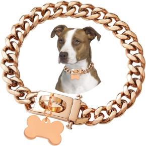 Rose Gold Link Dog Collar 